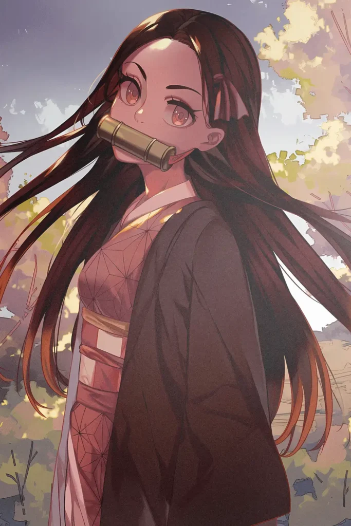 Nezuko Kamado Demon Slayer Original Image Outstanding Printed Metal Poster