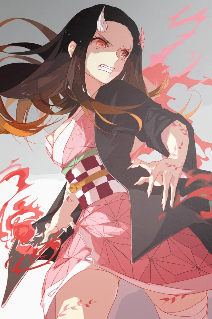 Nezuko Kamado Demon Slayer Original Image Outstanding Printed Metal Wall Art
