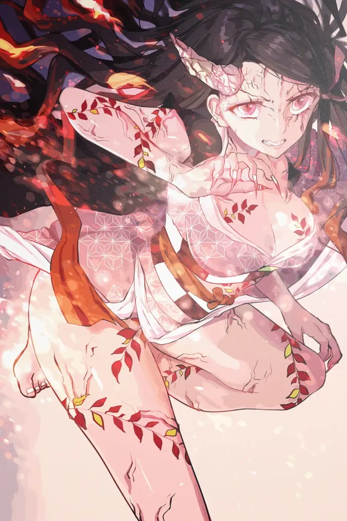 Nezuko Kamado Demon Slayer Original Image Premium Aluminium Metal Wall Art