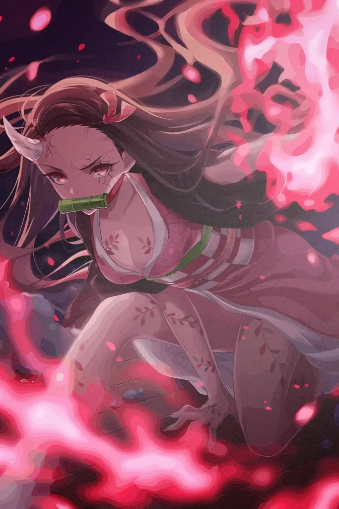 Nezuko Kamado Demon Slayer Original Image Premium Metal Wall Art