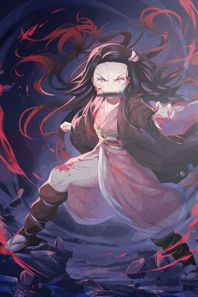 Nezuko Kamado Demon Slayer Original Image Premium Printed Metal Poster
