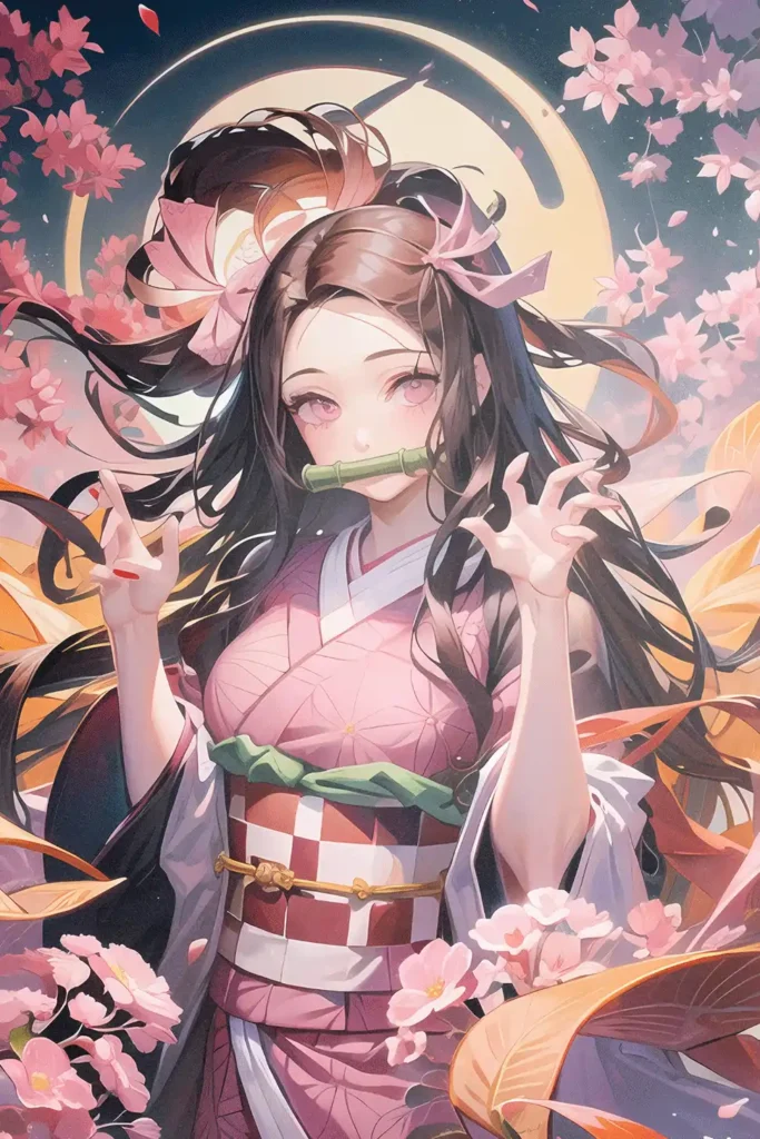 Nezuko Kamado Demon Slayer Original Image Printed Metal Wall Art
