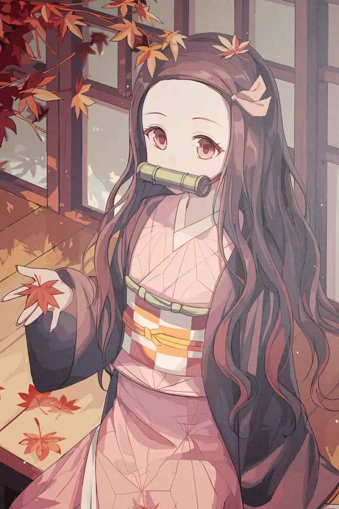 Nezuko Kamado Demon Slayer Original Image Stellar Metal Poster