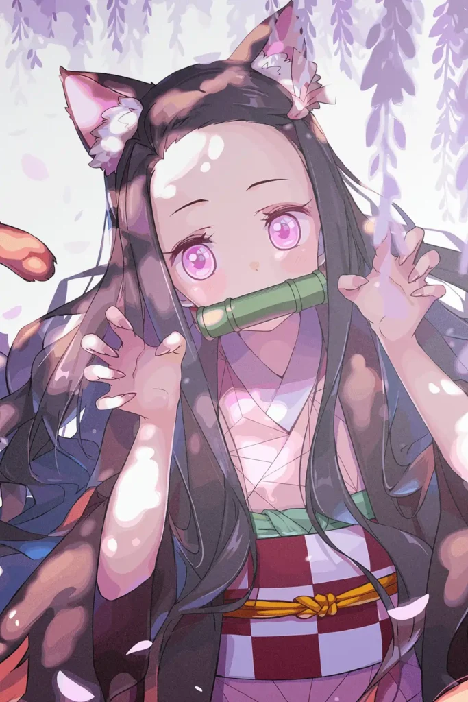 Nezuko Kamado Demon Slayer Original Image Stellar Printed Metal Poster