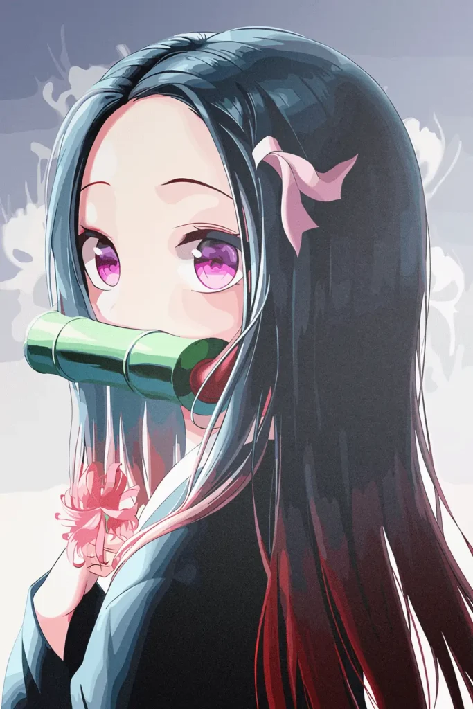 Nezuko Kamado Demon Slayer Original Image Unique Metal Wall Art Poster