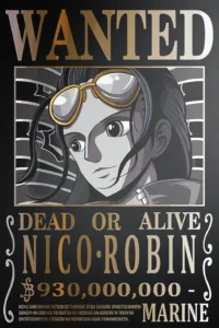 Nico Robin Wanted Poster One Piece Original Image High Quality Printed Metal Wall Art