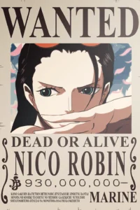 Nico Robin Wanted Poster One Piece Original Image Premium Metal Wall Art