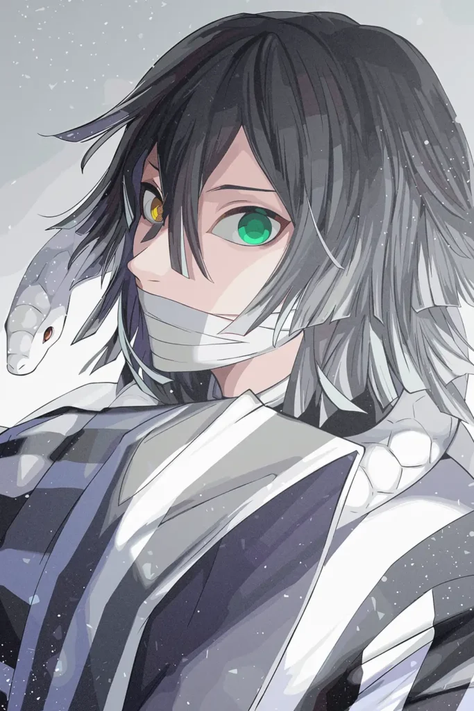 Obanai Iguro Demon Slayer Original Image Deluxe Metal Print