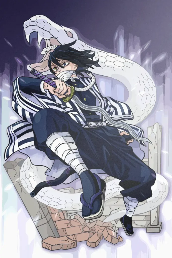 Obanai Iguro Demon Slayer Original Image Metal Print Wall Art