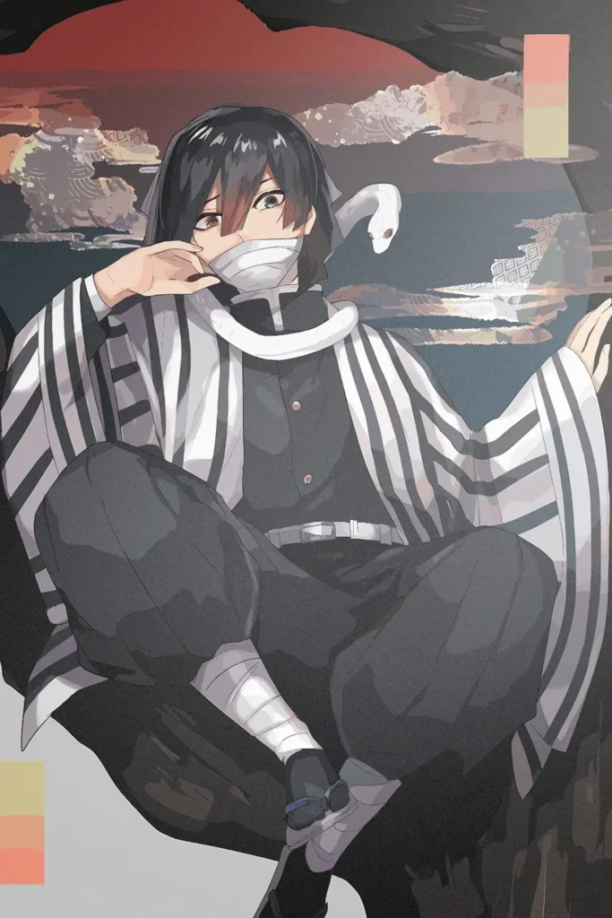 Obanai Iguro Demon Slayer Original Image Stellar Printed Metal Wall Art