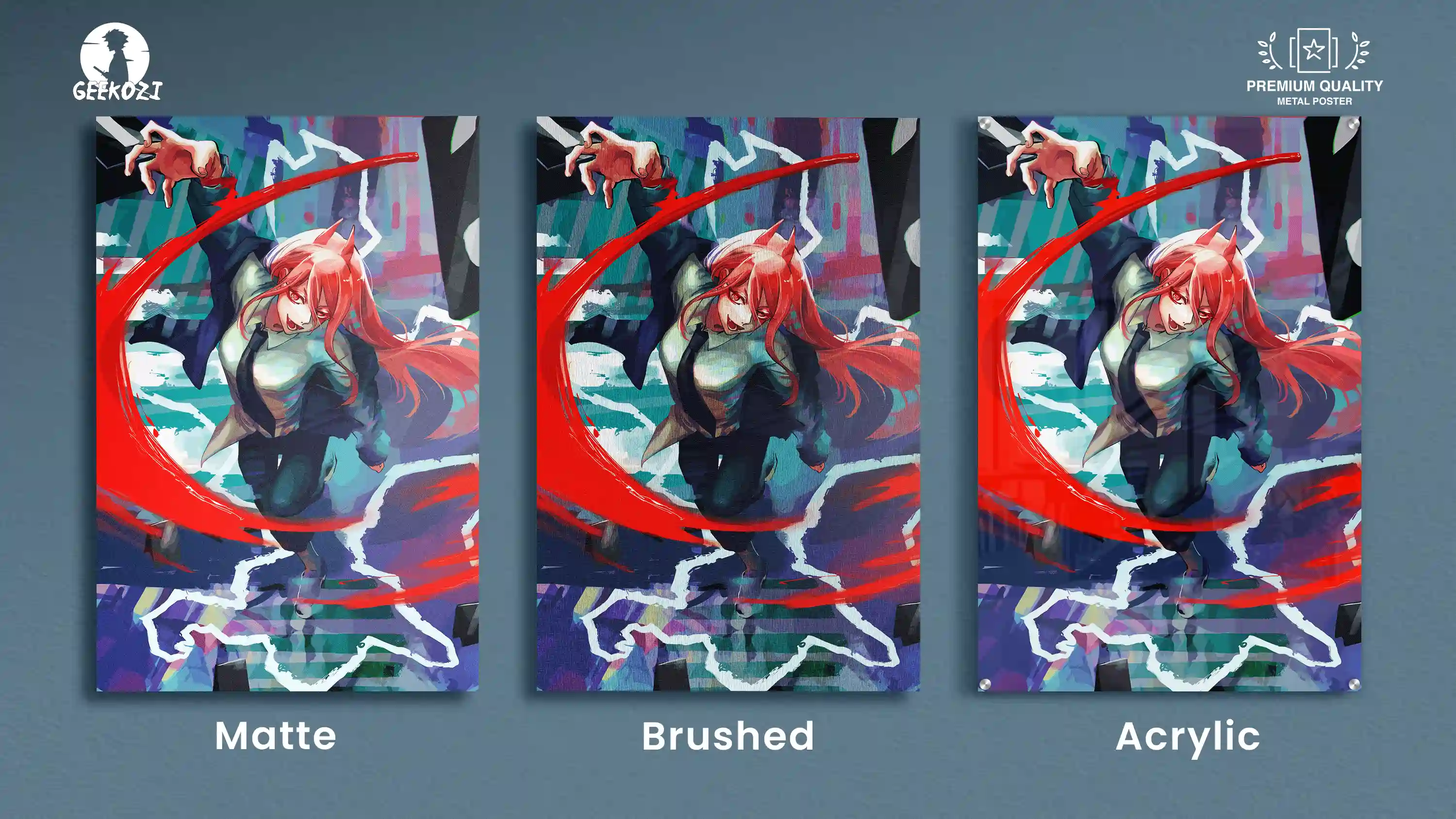 Power Chainsaw Man All Product Types Bespoke Printed Metal Poster