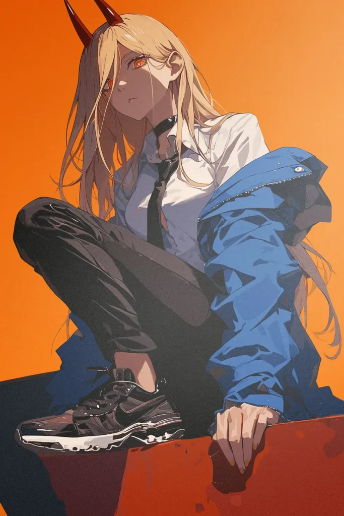 Power Chainsaw Man Original Image Distinctive Metal Wall Poster