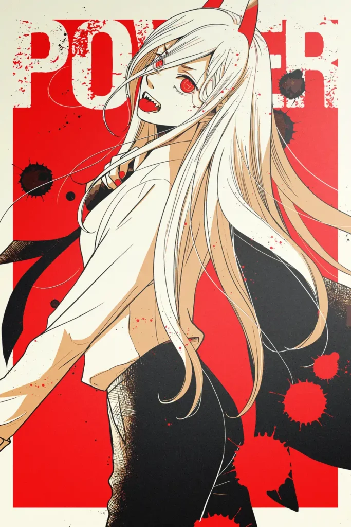 Power Chainsaw Man Original Image Exquisite Metal Wall Art Poster