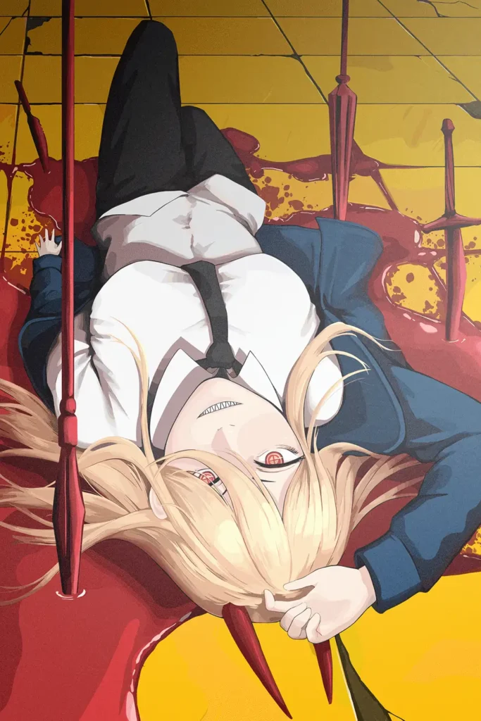 Power Chainsaw Man Original Image Exquisite Printed Metal Poster