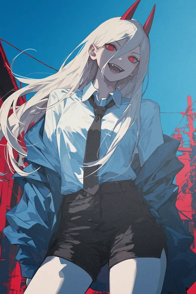 Power Chainsaw Man Original Image High Quality Metal Poster