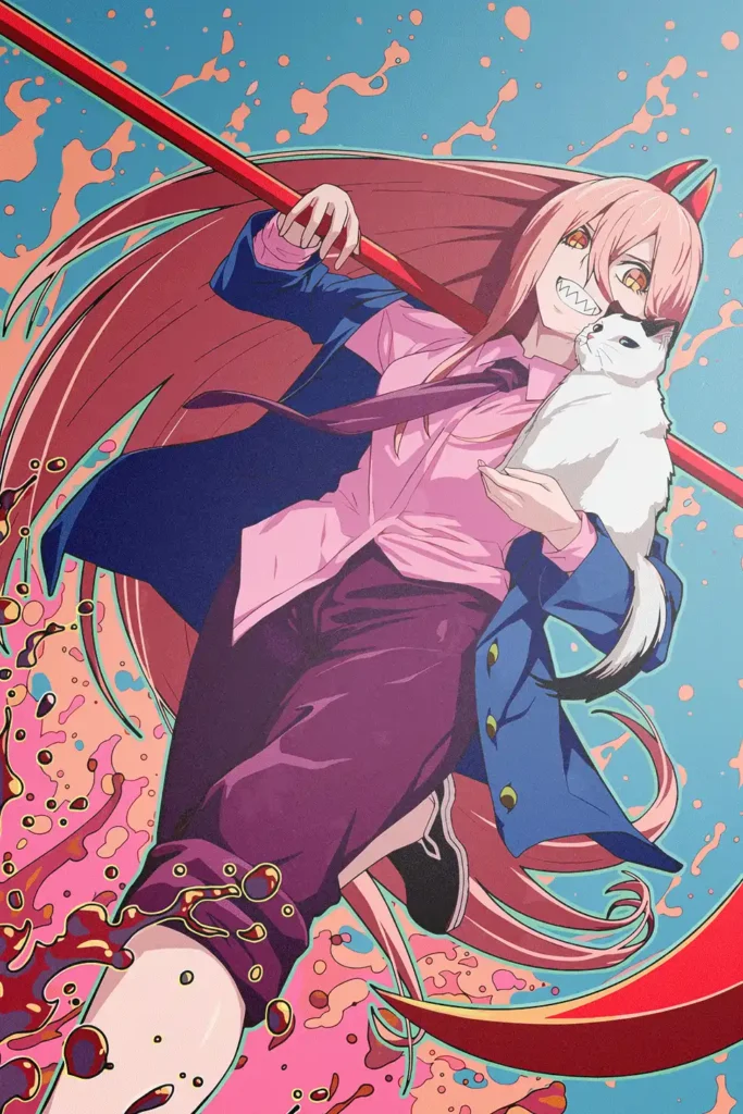 Power Chainsaw Man Original Image Metal Wall Poster