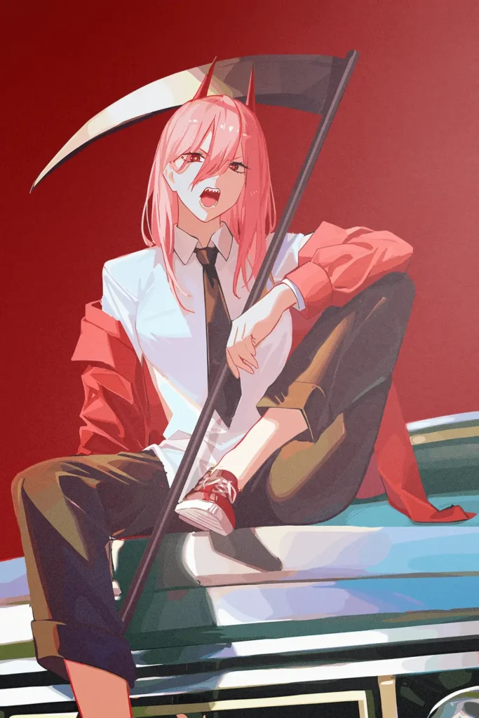 Power Chainsaw Man Original Image Stellar Metal Wall Poster