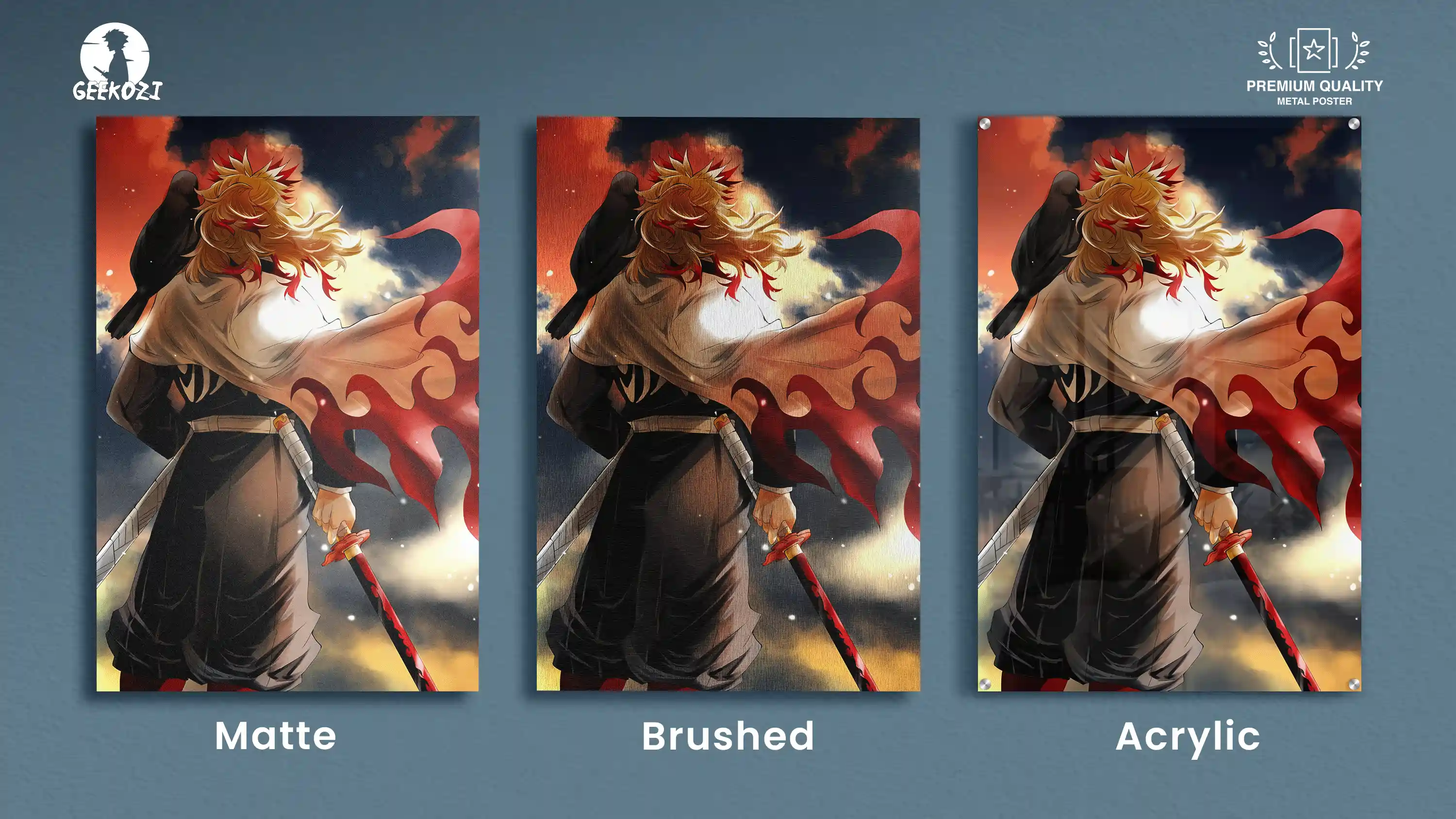 Rengoku Kyojuro Demon Slayer All Product Types Bespoke Metal Poster