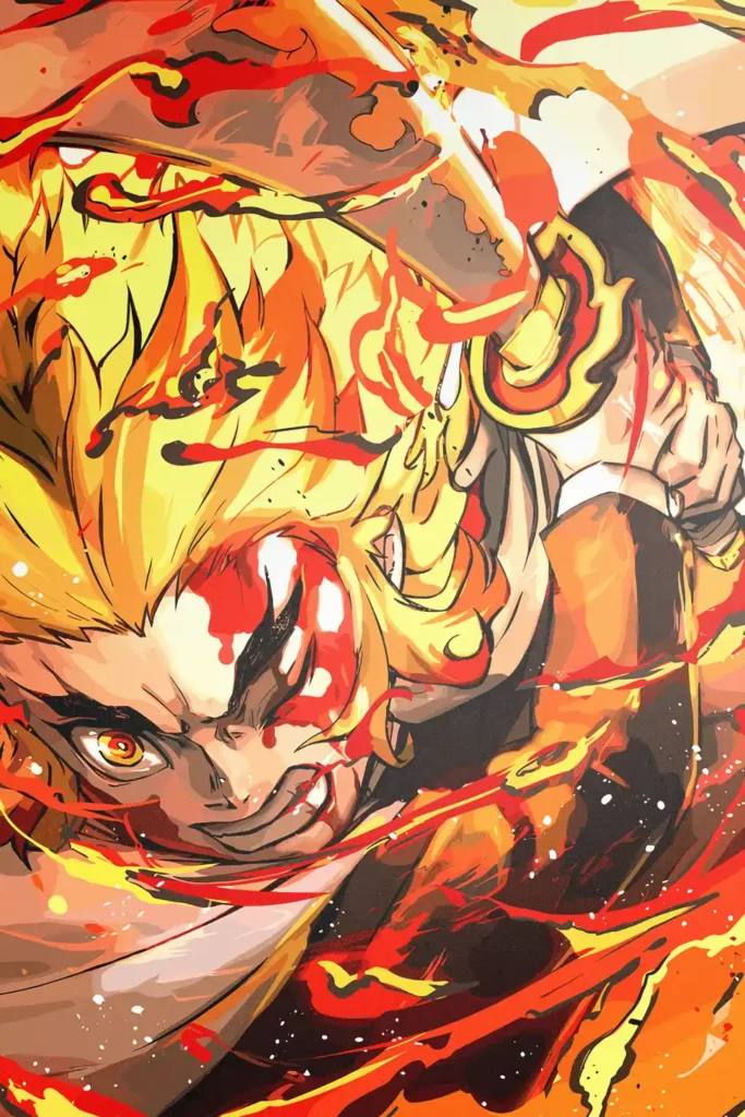 Rengoku Kyojuro Demon Slayer Original Image High Quality Metal Poster