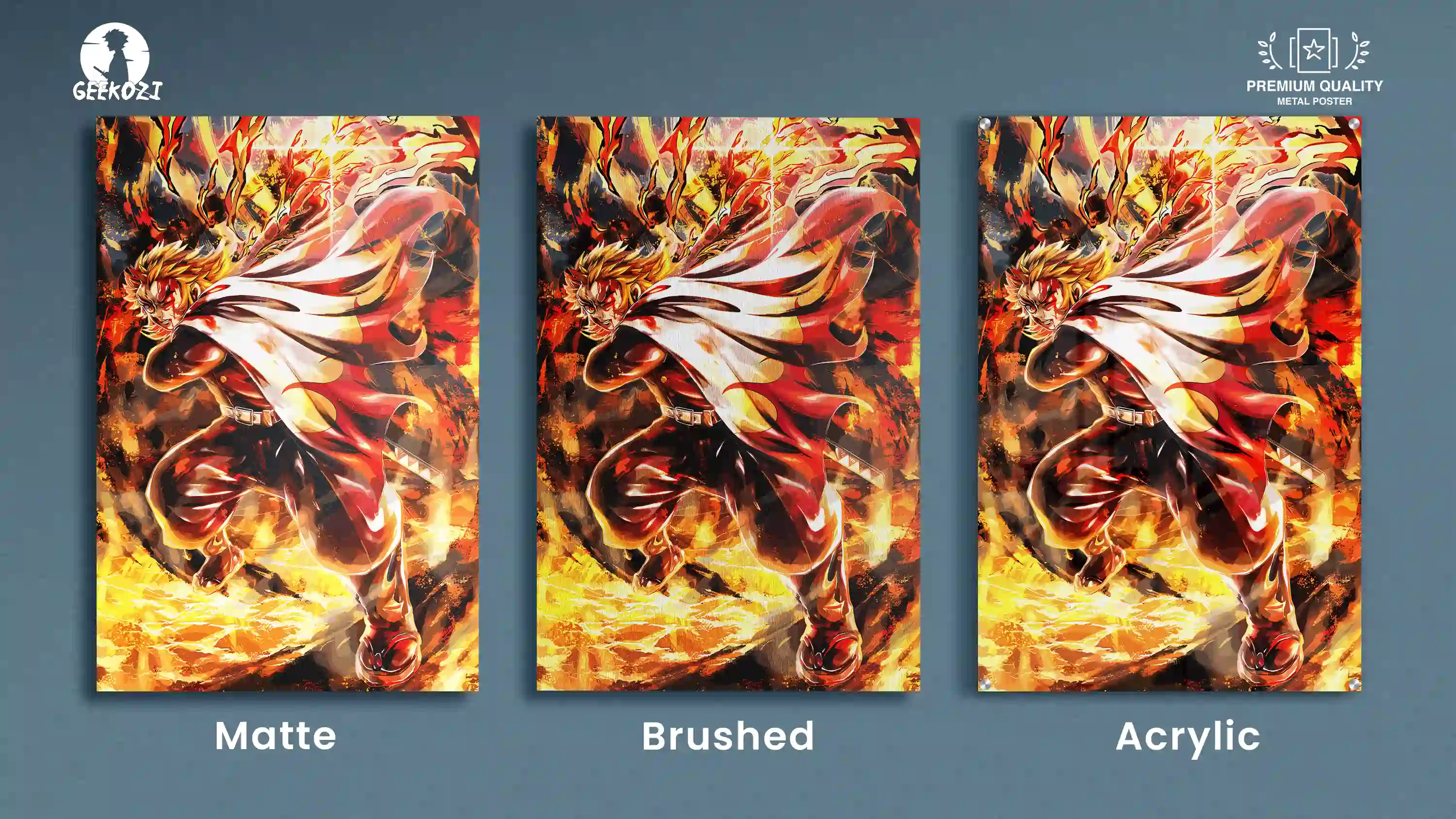 Rengoku Kyojuro Demon Slayer All Product Types Metal Wall Art Poster