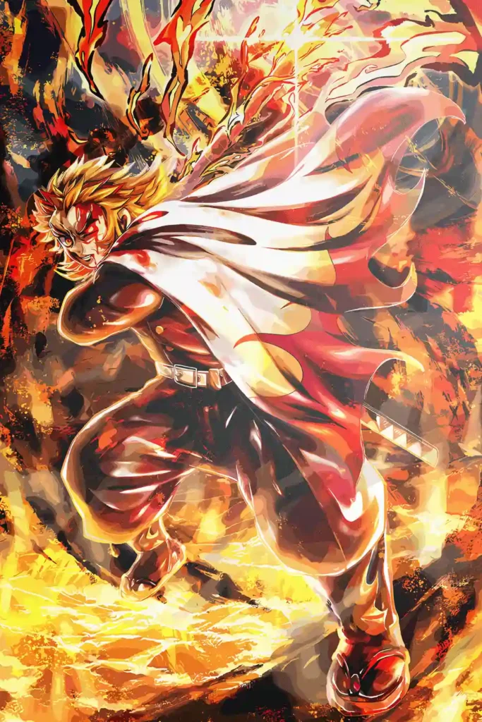 Rengoku Kyojuro Demon Slayer Original Image Metal Wall Art Poster