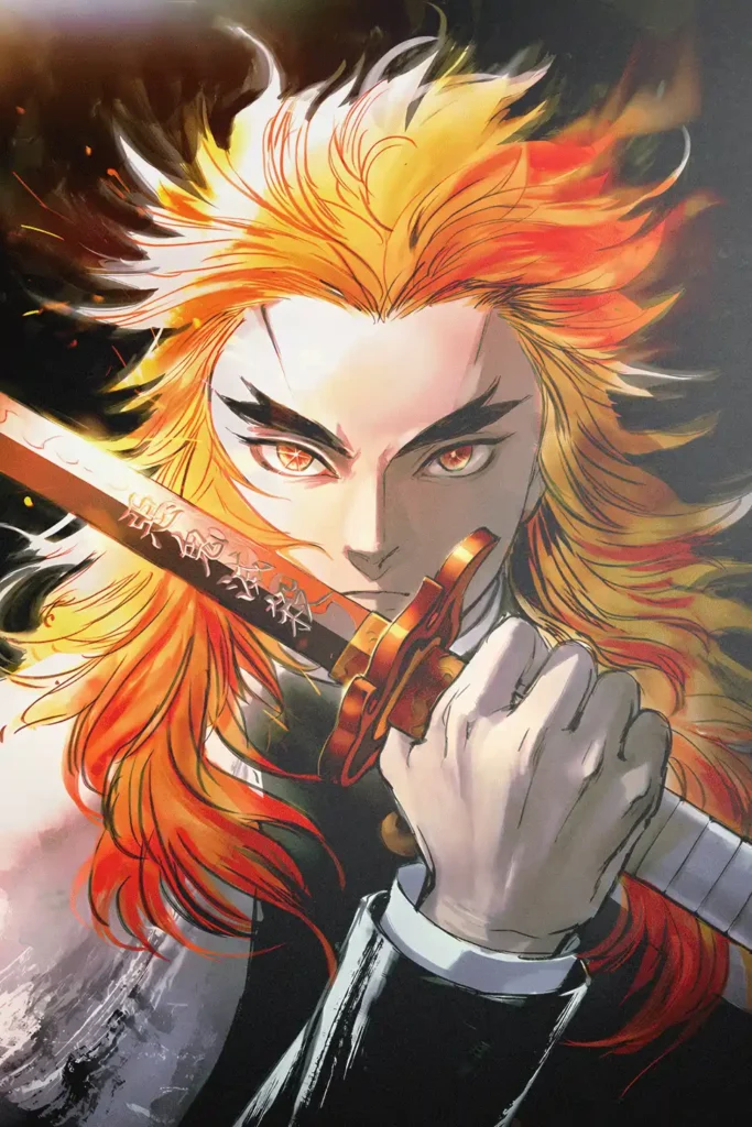 Rengoku Kyojuro Demon Slayer Original Image Printed Deluxe Metal Wall Poster