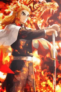 Rengoku Kyojuro Demon Slayer Original Image Stellar Metal Wall Art Poster