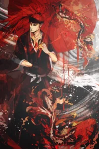 Renji Abarai Bleach Original Image Metal Print Wall Art