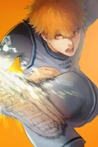 Rensuke Kunigami anime metal poster artistic detail and visual story from Blue Lock