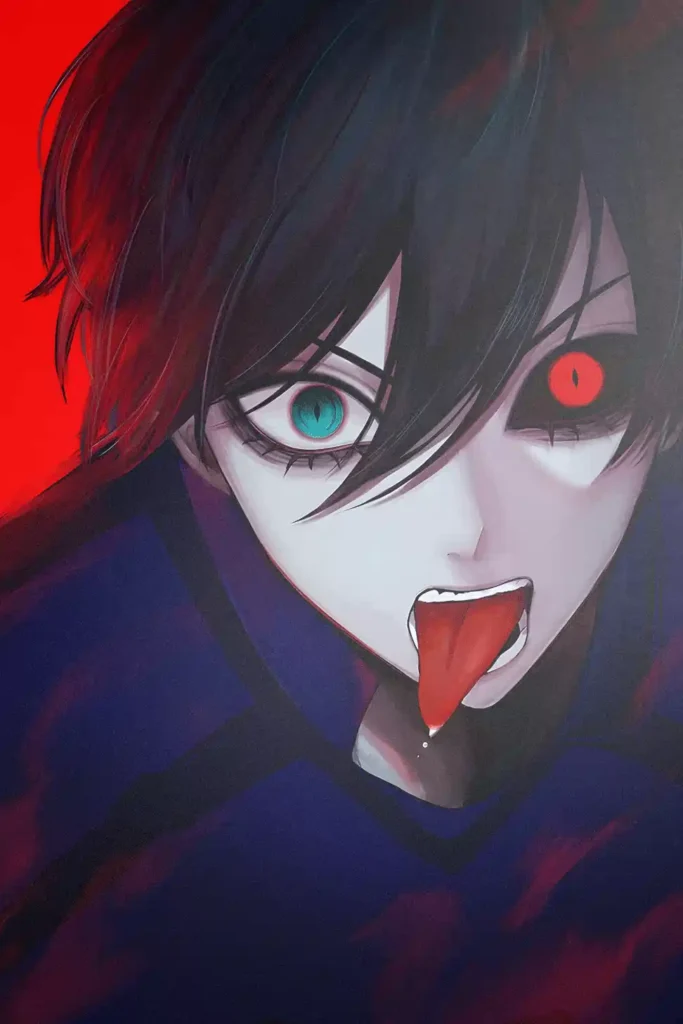 Rin Itoshi Blue Lock anime metal poster artistic showcase image highlighting the design narrative