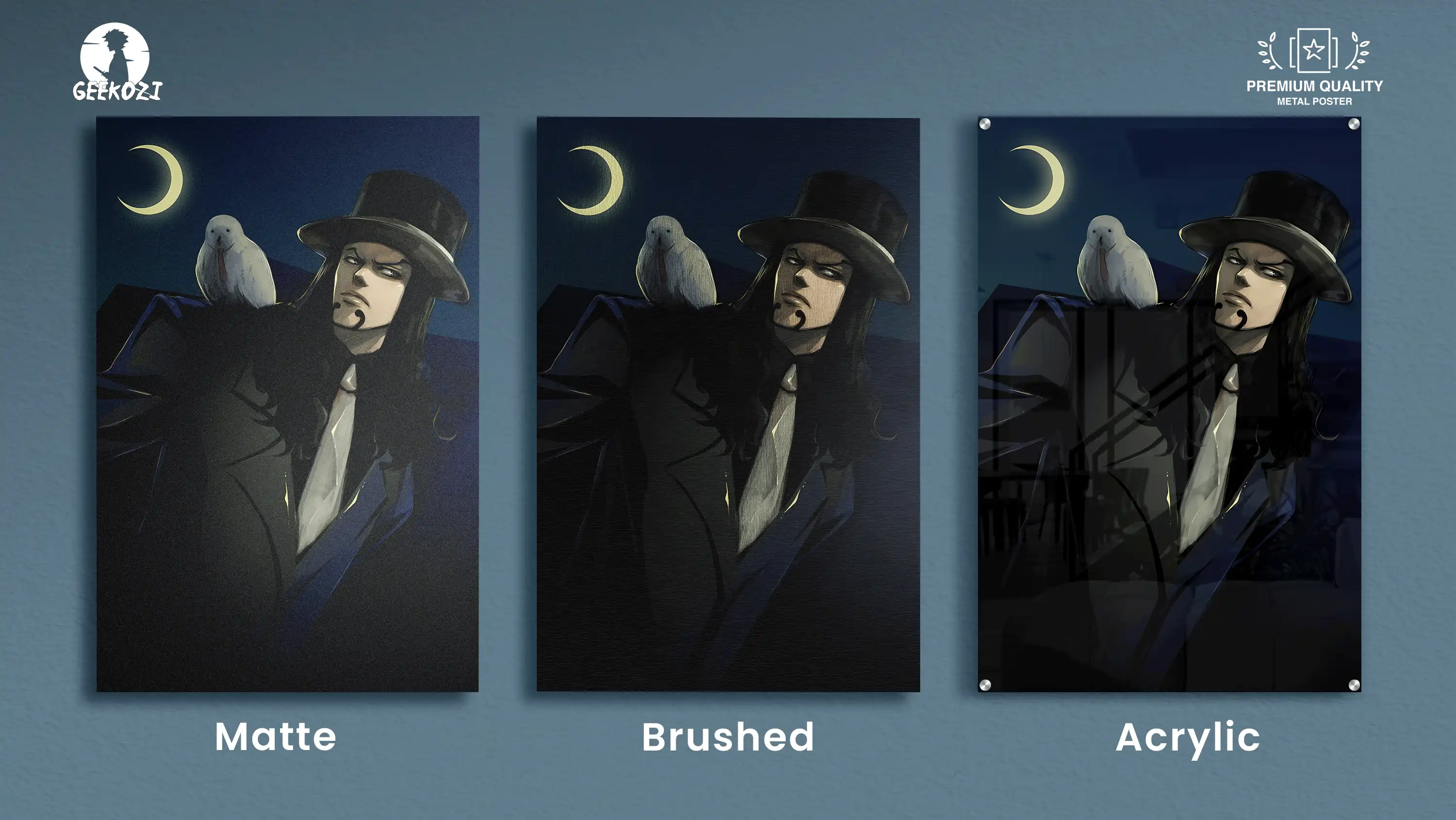Rob Lucci One Piece All Product Types Deluxe Printed Metal Wall Art