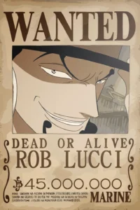 Rob Lucci Wanted Poster One Piece Original Image Premium Aluminium Metal Wall Art