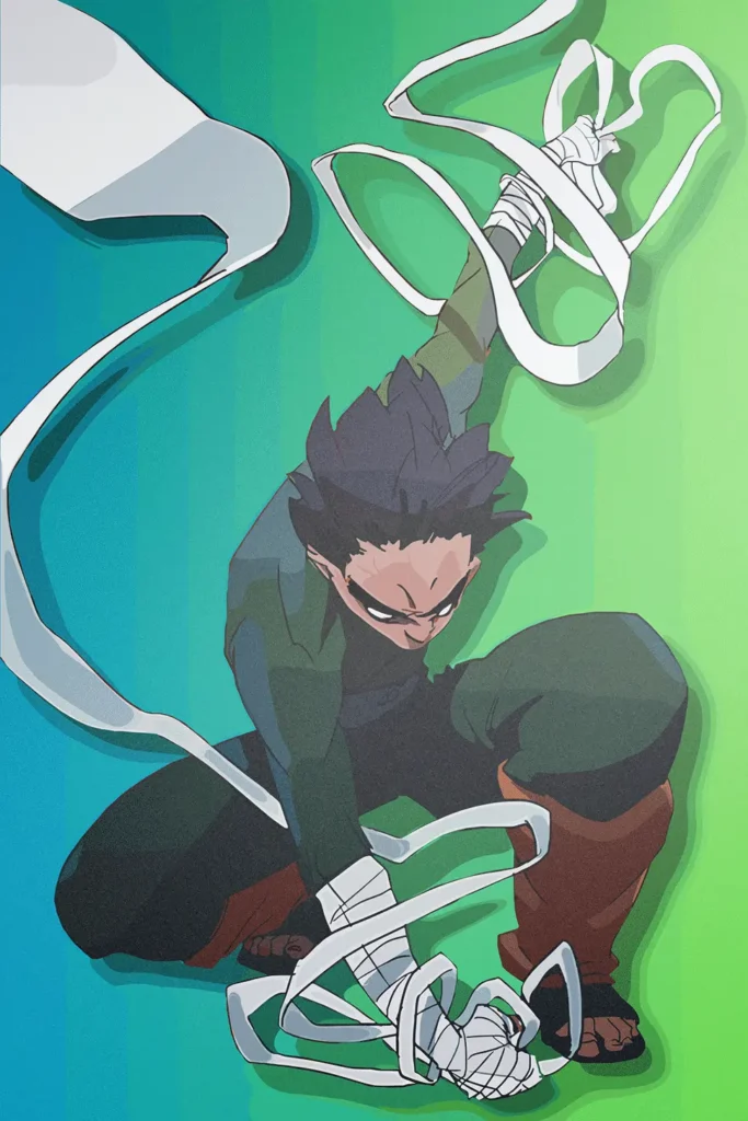 Rock Lee Naruto Original Image Aluminium Metal Print