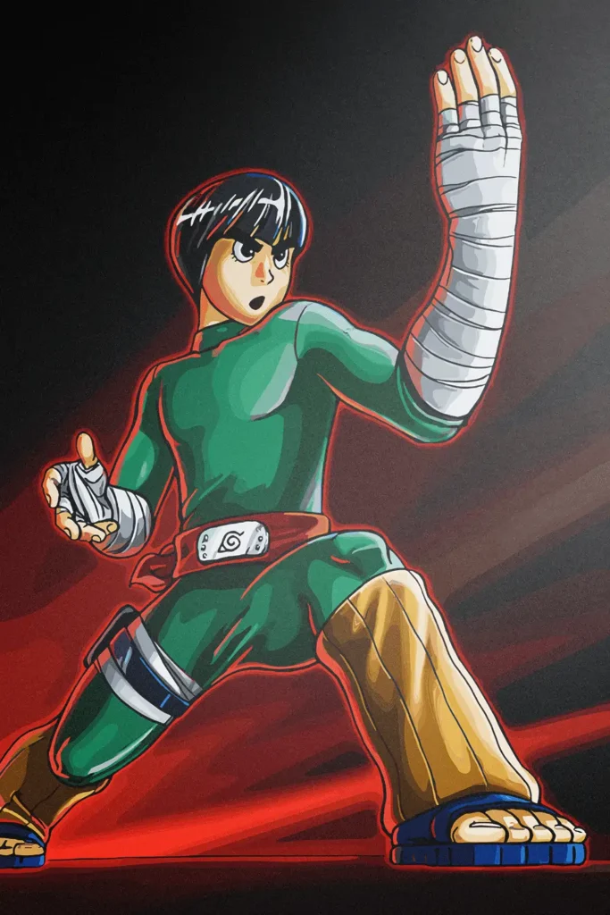 Rock Lee Naruto Original Image Deluxe Metal Print