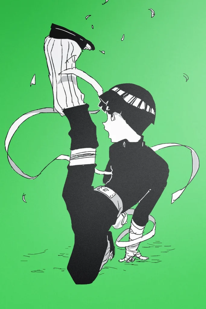 Rock Lee Naruto Original Image Deluxe Printed Metal Wall Art