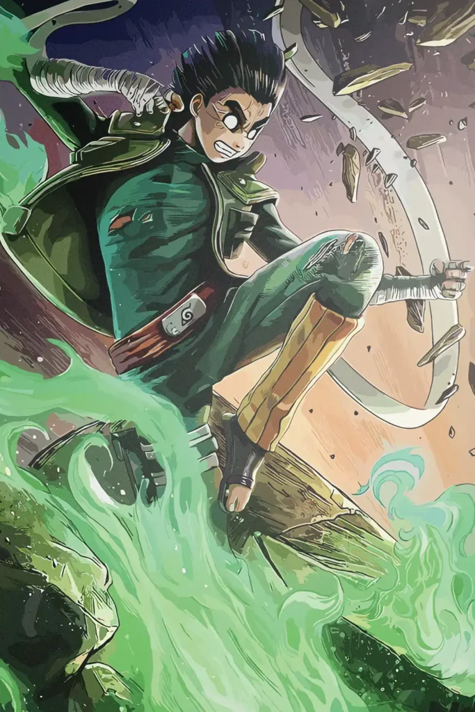 Rock Lee Naruto Original Image Exclusive Metal Wall Art