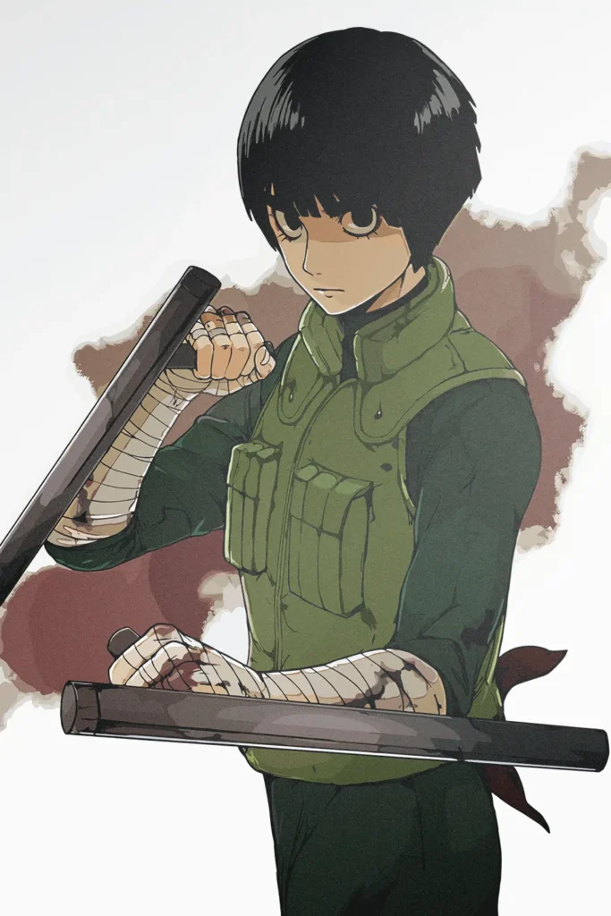 Rock Lee Naruto Original Image Premium Aluminium Metal Wall Art