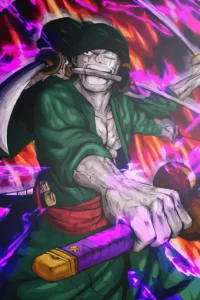 Roronoa Zoro One Piece Original Image Metal Print Poster