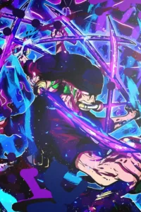 Roronoa Zoro Nine Sword Style One Piece Original Image Printed Metal Wall Art