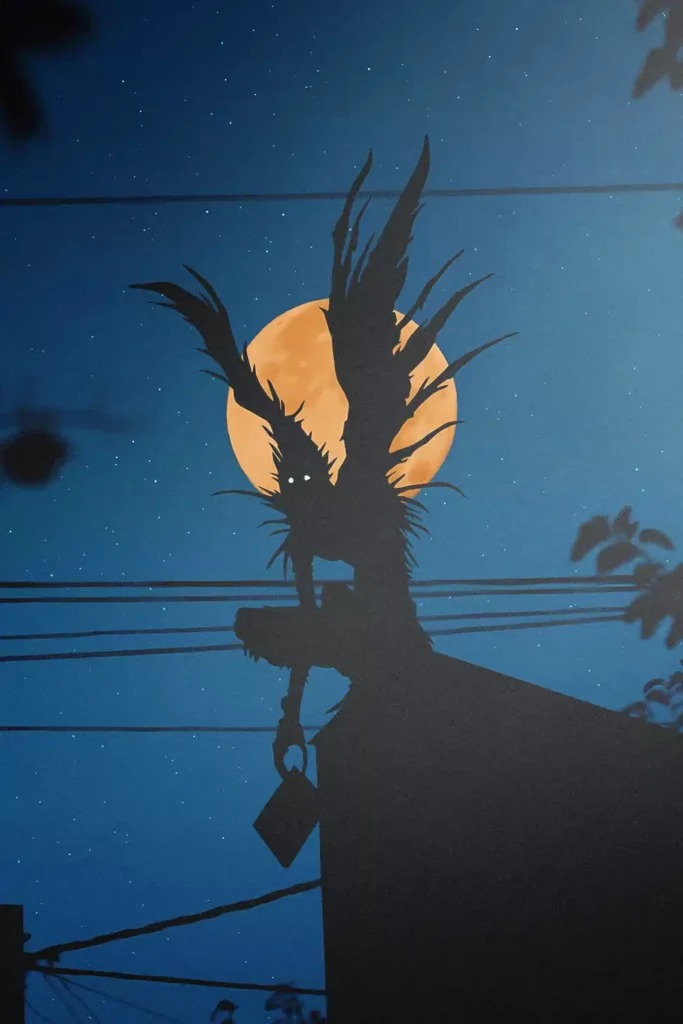 Ryuk anime metal poster artistic detail and visual story from Death Note