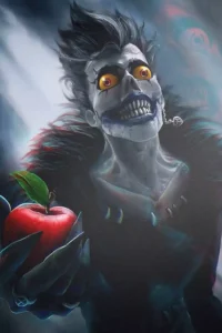 Artistic showcase photo of the Ryuk Bespoke Metal Print Poster