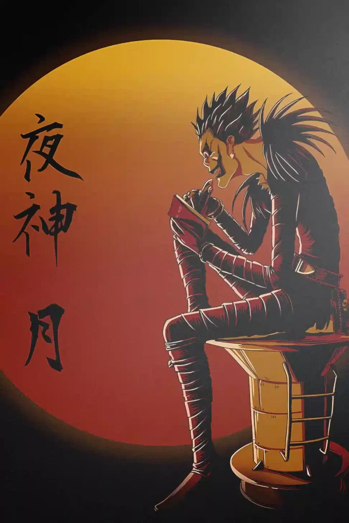 Showcase frame of the Ryuk Bespoke Metal Wall Poster, anime metal poster