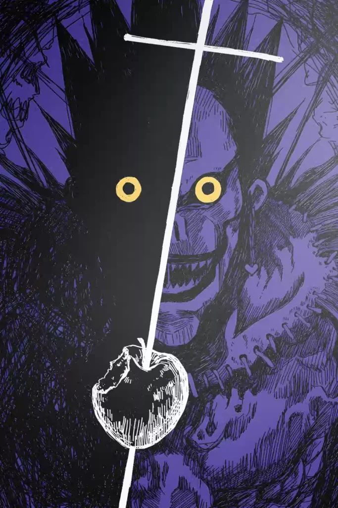 Showcase view of the Ryuk Deluxe Metal Print from Death Note