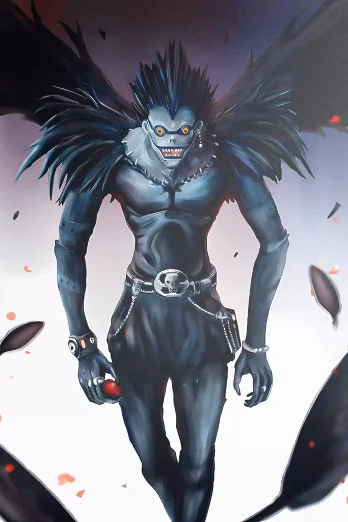 Ryuk anime metal poster artistic detail and visual story from Death Note