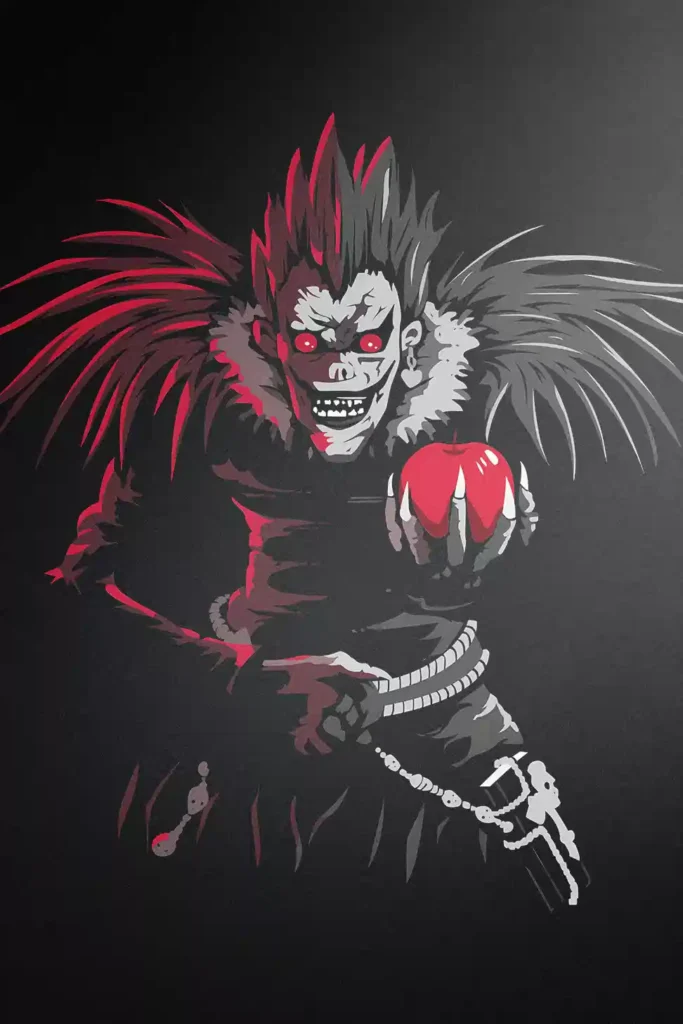 Ryuk anime metal poster artistic detail and visual story from Death Note
