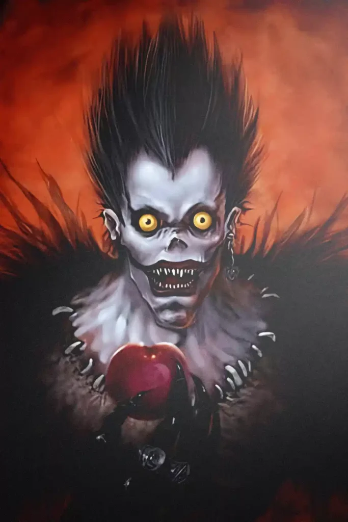 Showcase frame of the Ryuk Outstanding Metal Print Poster, anime metal poster