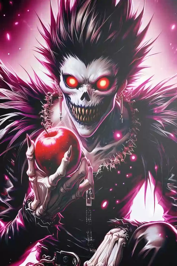 Ryuk anime metal poster artistic detail and visual story from Death Note