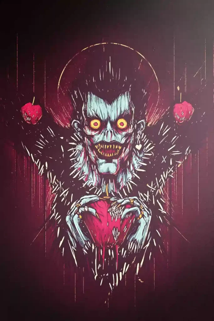 Showcase frame of the Ryuk Printed Metal Wall Art-1, anime metal poster