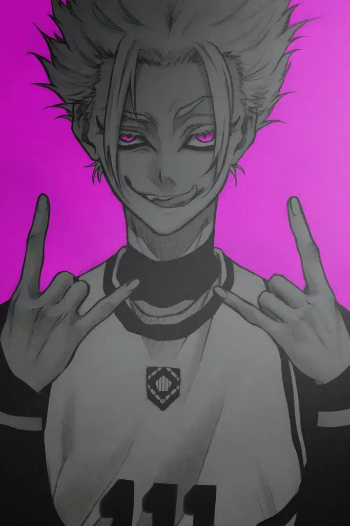 Ryusei Shido anime metal poster artistic detail and visual story from Blue Lock