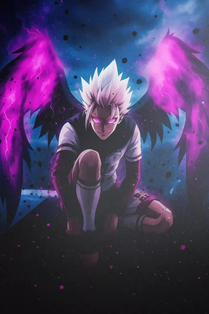 Artistic showcase photo of the Ryusei Shido Premium Metal Print